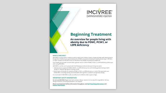 IMCIVREE POMC, PCSK1, or LEPR Deficiency Patient Brochure thumbnail